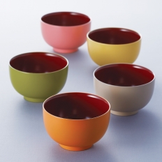 〈山中塗〉五彩多用丼5客揃