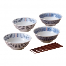 〈美濃焼〉ラーメン鉢4客揃